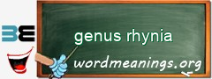 WordMeaning blackboard for genus rhynia